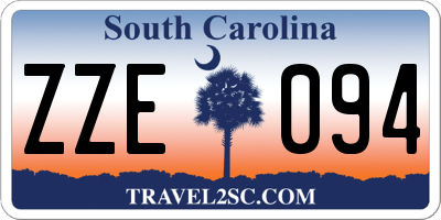 SC license plate ZZE094