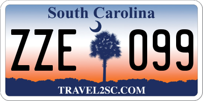 SC license plate ZZE099