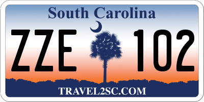 SC license plate ZZE102