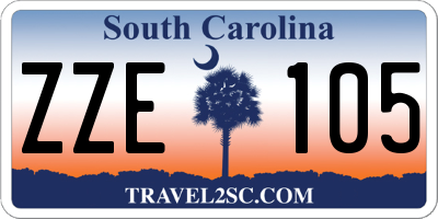 SC license plate ZZE105