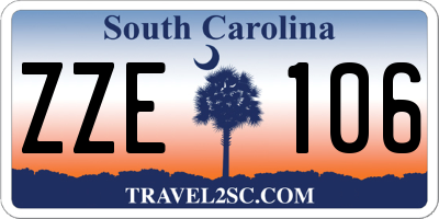 SC license plate ZZE106