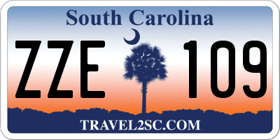 SC license plate ZZE109