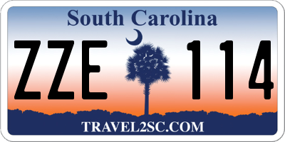 SC license plate ZZE114