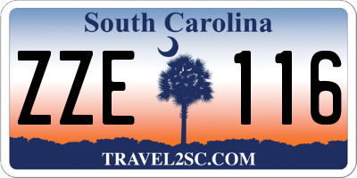 SC license plate ZZE116