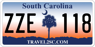 SC license plate ZZE118