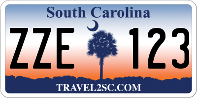 SC license plate ZZE123