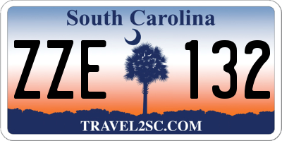SC license plate ZZE132