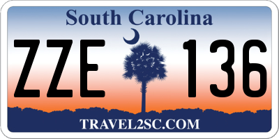 SC license plate ZZE136
