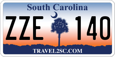 SC license plate ZZE140