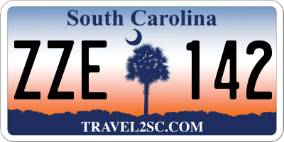 SC license plate ZZE142