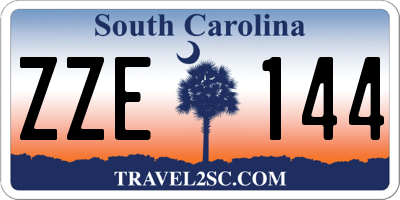 SC license plate ZZE144