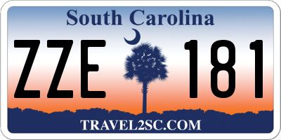SC license plate ZZE181