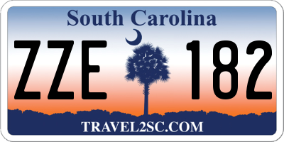 SC license plate ZZE182