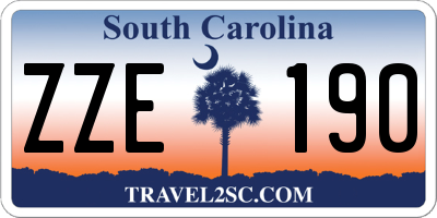SC license plate ZZE190