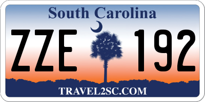 SC license plate ZZE192