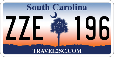 SC license plate ZZE196