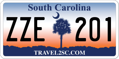 SC license plate ZZE201
