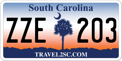 SC license plate ZZE203