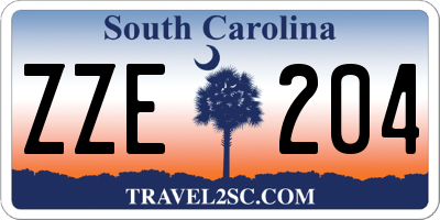 SC license plate ZZE204