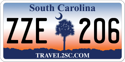 SC license plate ZZE206