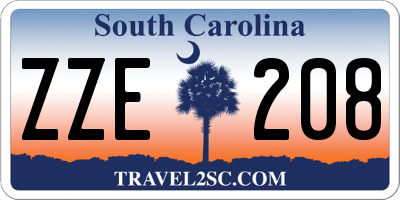 SC license plate ZZE208