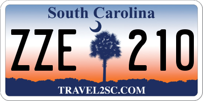 SC license plate ZZE210