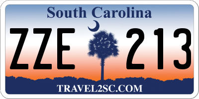 SC license plate ZZE213