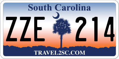 SC license plate ZZE214