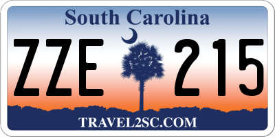 SC license plate ZZE215