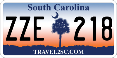 SC license plate ZZE218