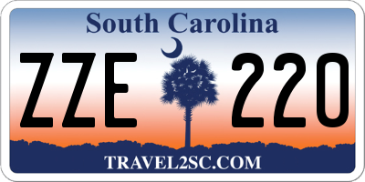 SC license plate ZZE220
