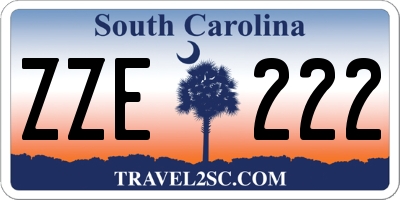 SC license plate ZZE222