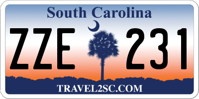 SC license plate ZZE231