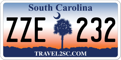 SC license plate ZZE232