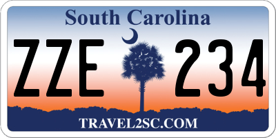 SC license plate ZZE234