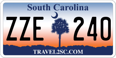 SC license plate ZZE240