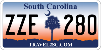 SC license plate ZZE280