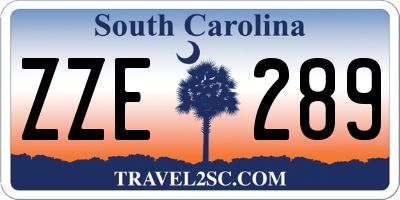 SC license plate ZZE289