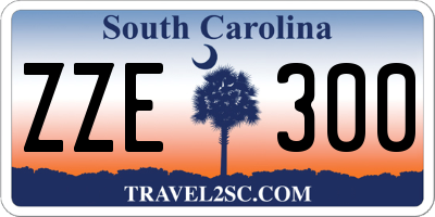 SC license plate ZZE300