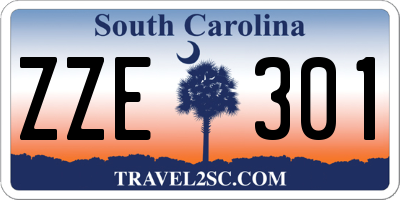 SC license plate ZZE301