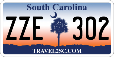 SC license plate ZZE302
