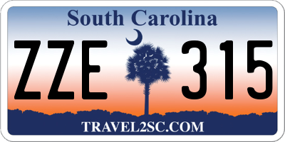 SC license plate ZZE315