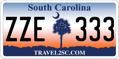 SC license plate ZZE333