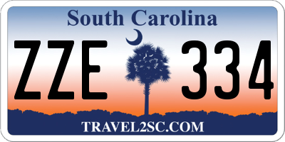 SC license plate ZZE334