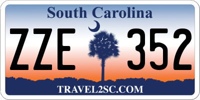 SC license plate ZZE352