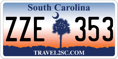 SC license plate ZZE353