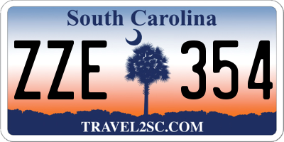 SC license plate ZZE354