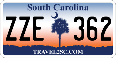 SC license plate ZZE362