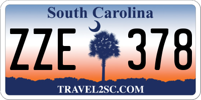 SC license plate ZZE378