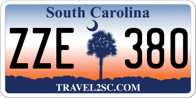 SC license plate ZZE380